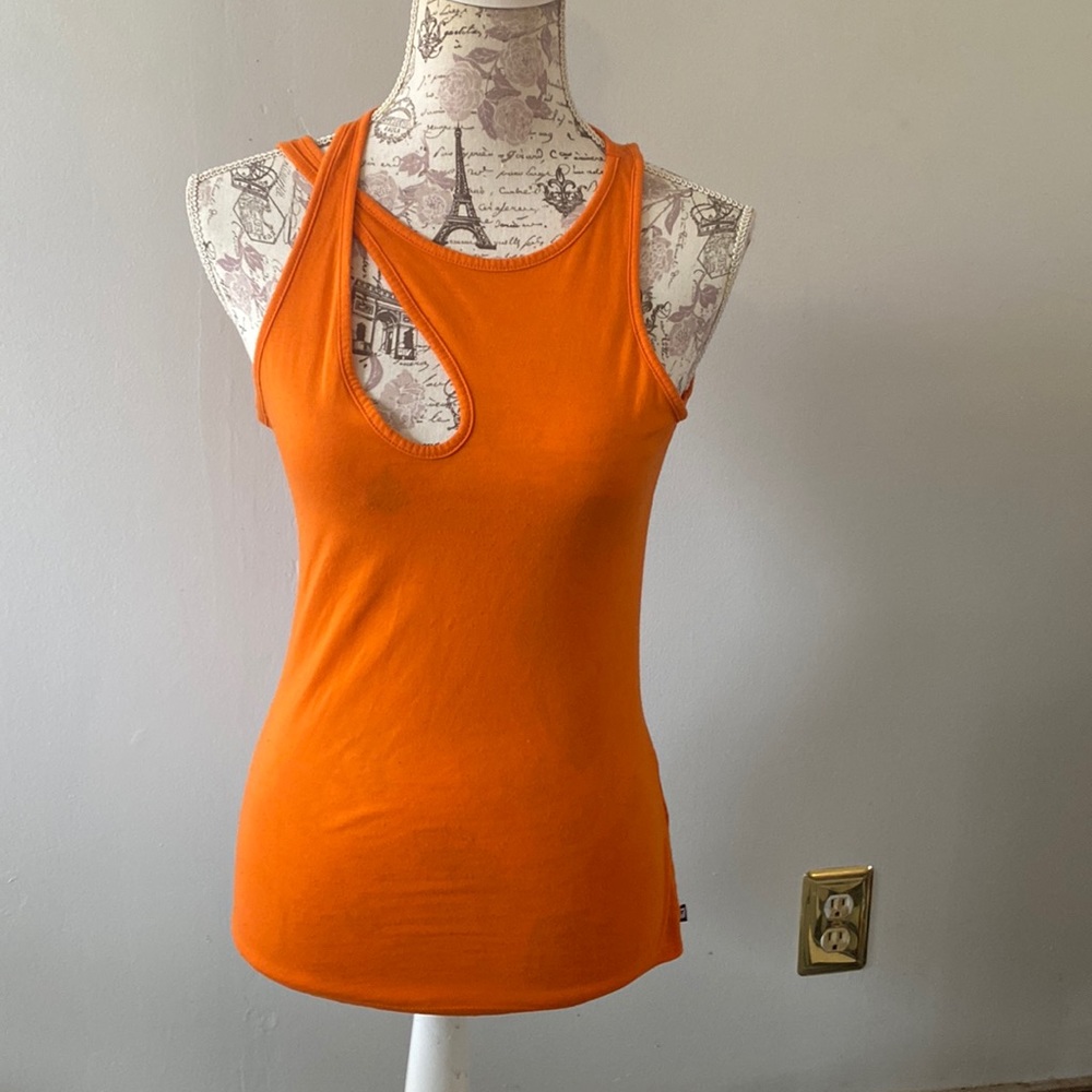 Fabletics Active Top: Orange Solid Activewear Size  XS price to sell
